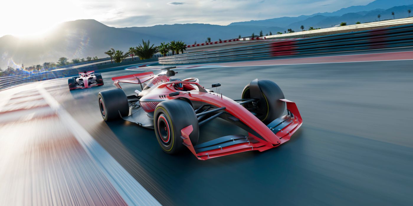 Formula 1 car racing on track